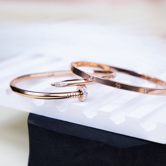 Stackable Rose-Gold combo Bracelet (Set of 2)