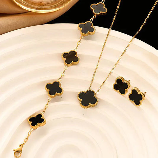 MidnightClover Jewellery Set (Anti-Tarnish)