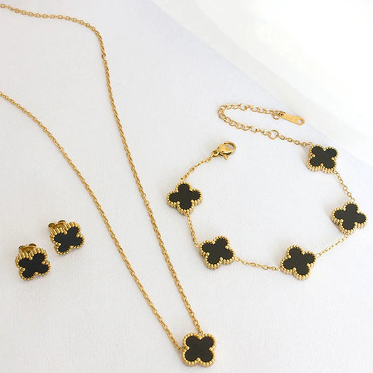 MidnightClover Jewellery Set (Anti-Tarnish)