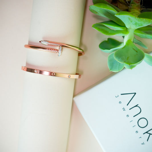 Stackable Rose-Gold combo Bracelet (Set of 2)