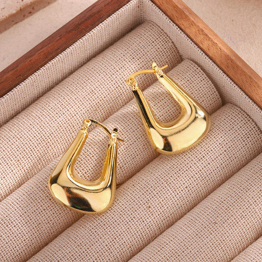 Chunky Geo Gold Hoops (Anti-Tarnish)