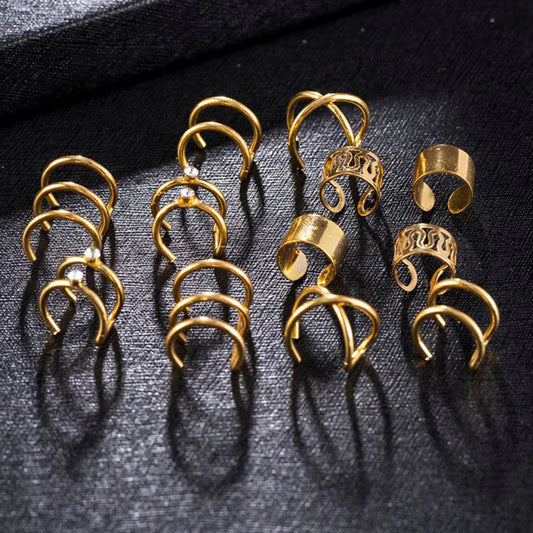 Pack of 6 Gold-Plated Ear Cuffs Combo