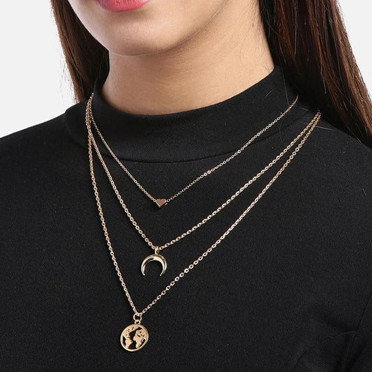 Pack of 7 Gold Layered Necklace Combo