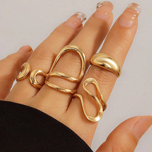 4-Piece Gold Stackable Ring Set