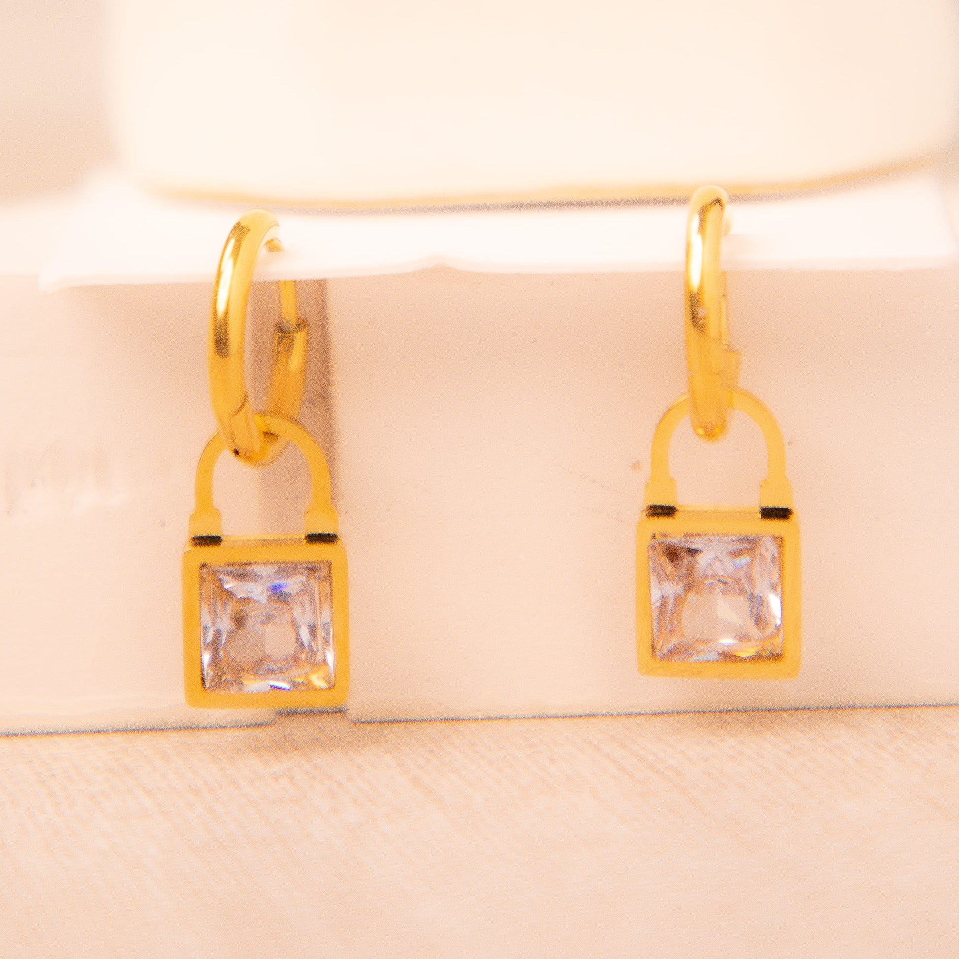 Lock Drop Earrings