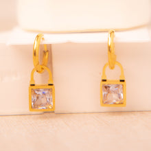 Load image into Gallery viewer, Lock Drop Earrings