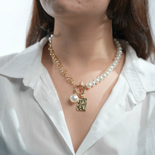 Load image into Gallery viewer, Pearl &amp; Gold Symphony Necklace