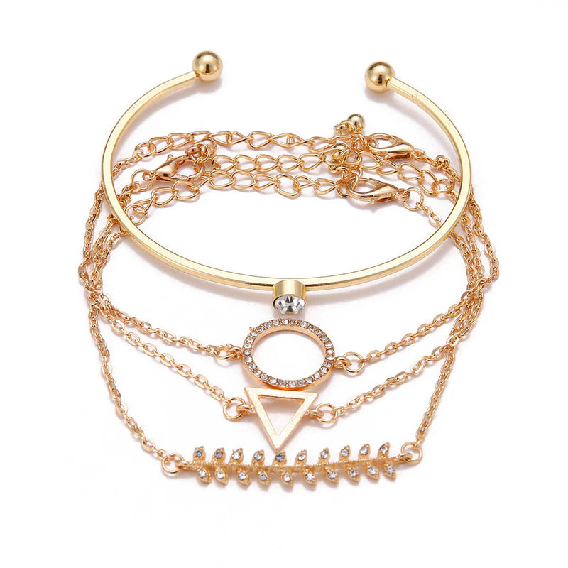 Gold-Plated Minimalist Bracelet Combo – Pack of 4
