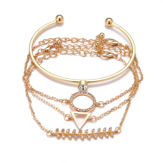 Gold-Plated Minimalist Bracelet Combo – Pack of 4