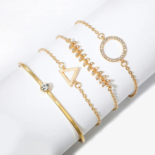 Gold-Plated Minimalist Bracelet Combo – Pack of 4