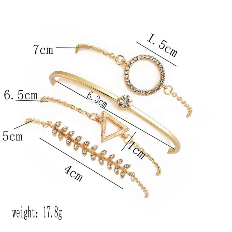 Gold-Plated Minimalist Bracelet Combo – Pack of 4