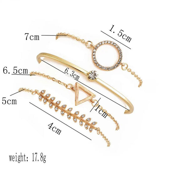 Gold-Plated Minimalist Bracelet Combo – Pack of 4