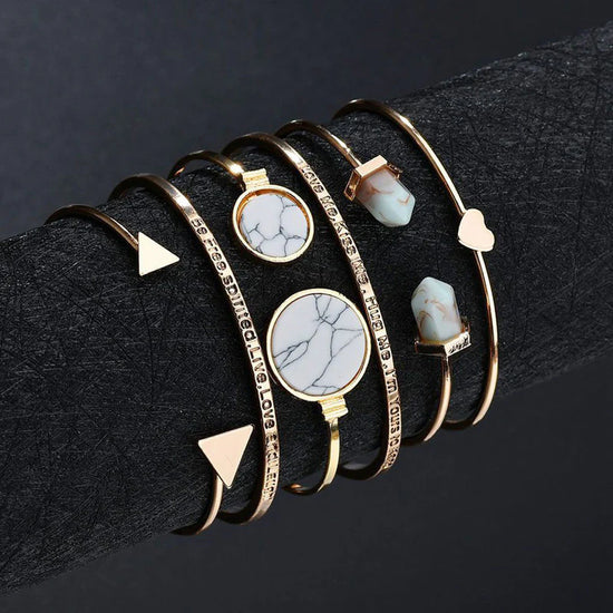 Quote Engraved Korean Bracelets - Pack of 6