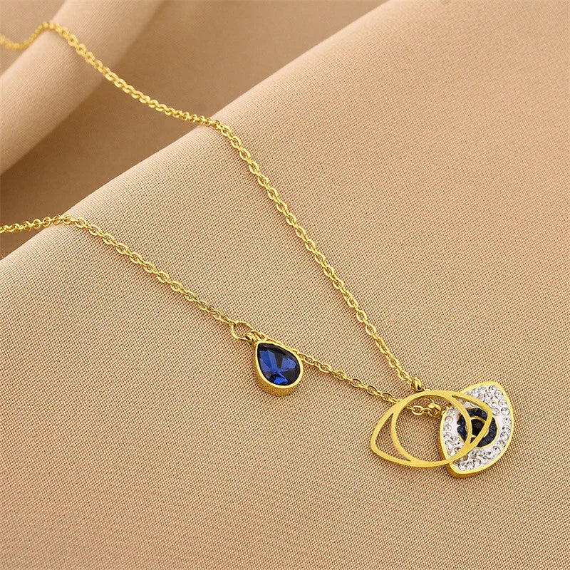 Gold Plated Evil Eye Necklace - Anti-Tarnish Stainless Steel