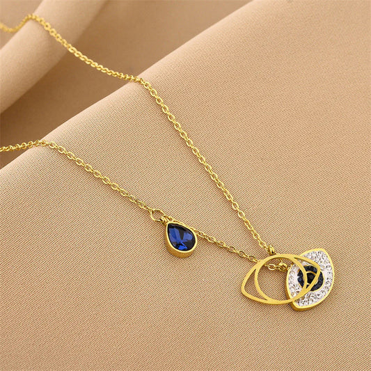 Gold Plated Evil Eye Necklace - Anti-Tarnish Stainless Steel