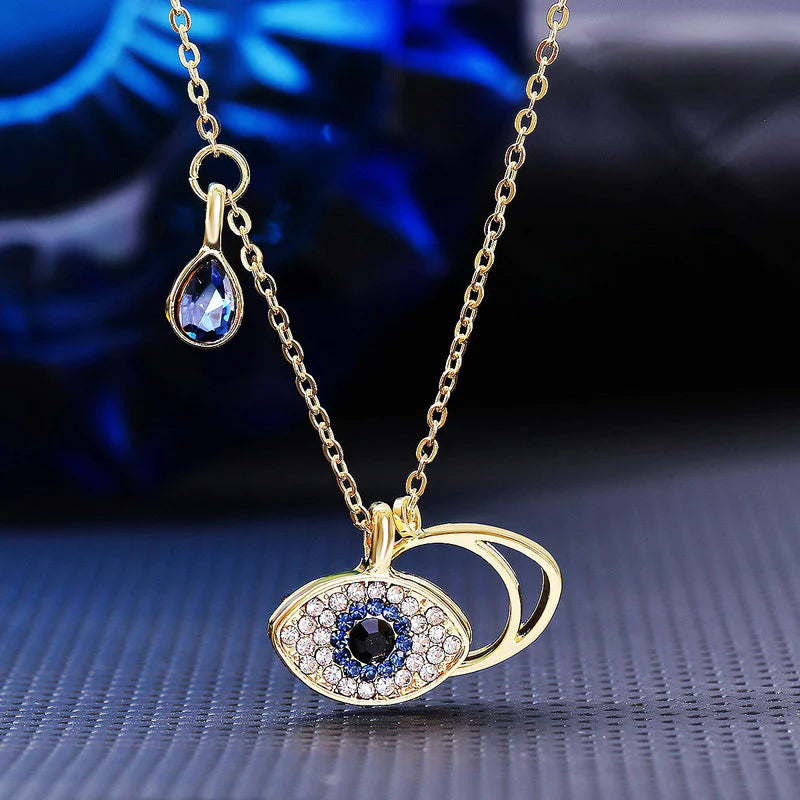 Gold Plated Evil Eye Necklace - Anti-Tarnish Stainless Steel