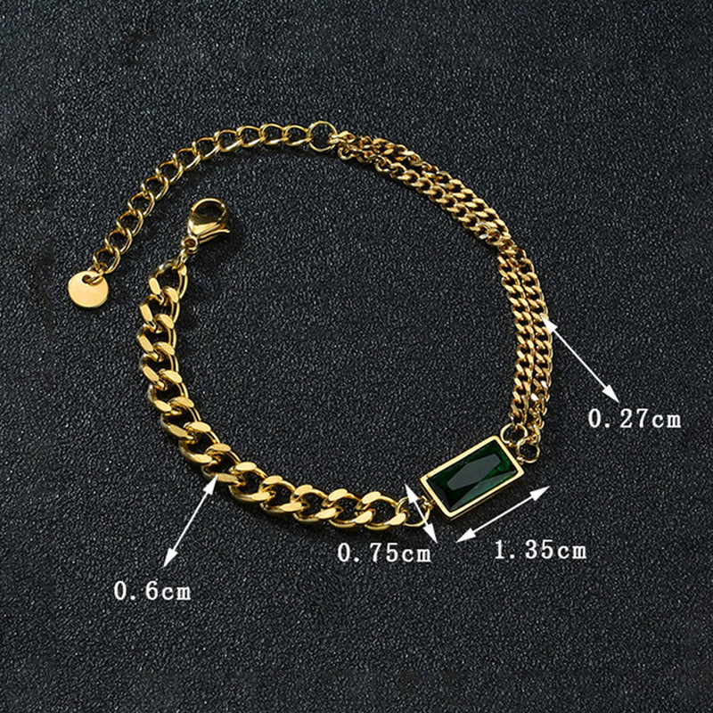 Gold Emerald Bracelet - Anti-Tarnish