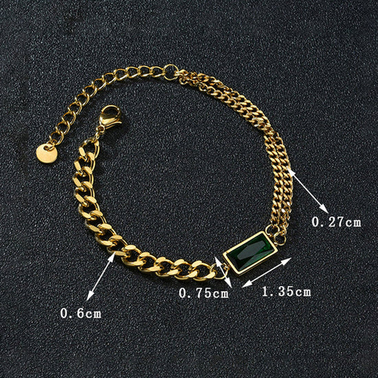 Gold Emerald Bracelet - Anti-Tarnish