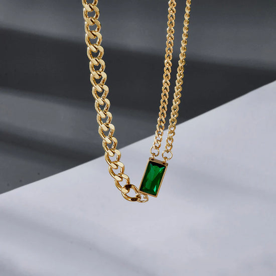 Gold Emerald Bracelet - Anti-Tarnish