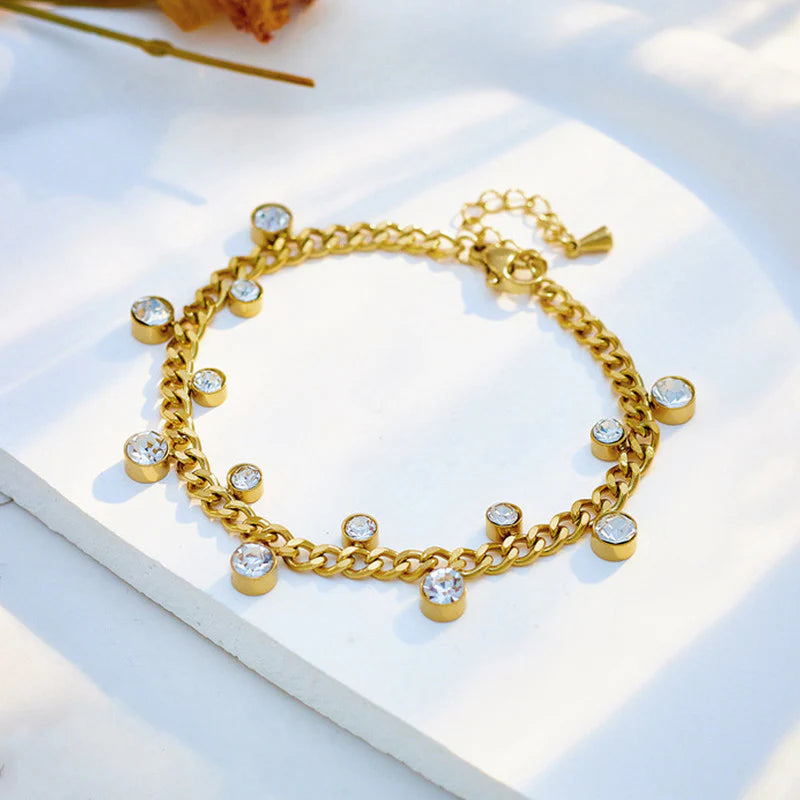 Dainty Crystal Wrap Bracelet- Anti-Tarnish