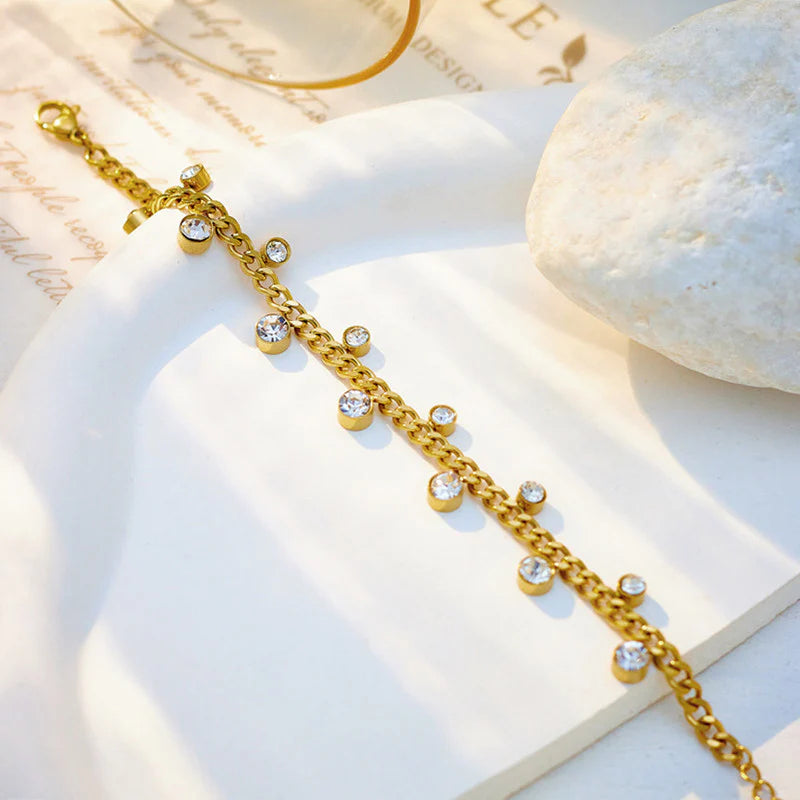 Dainty Crystal Wrap Bracelet- Anti-Tarnish