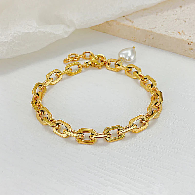 Gold Pearl Wrap Bracelet - Anti-Tarnish