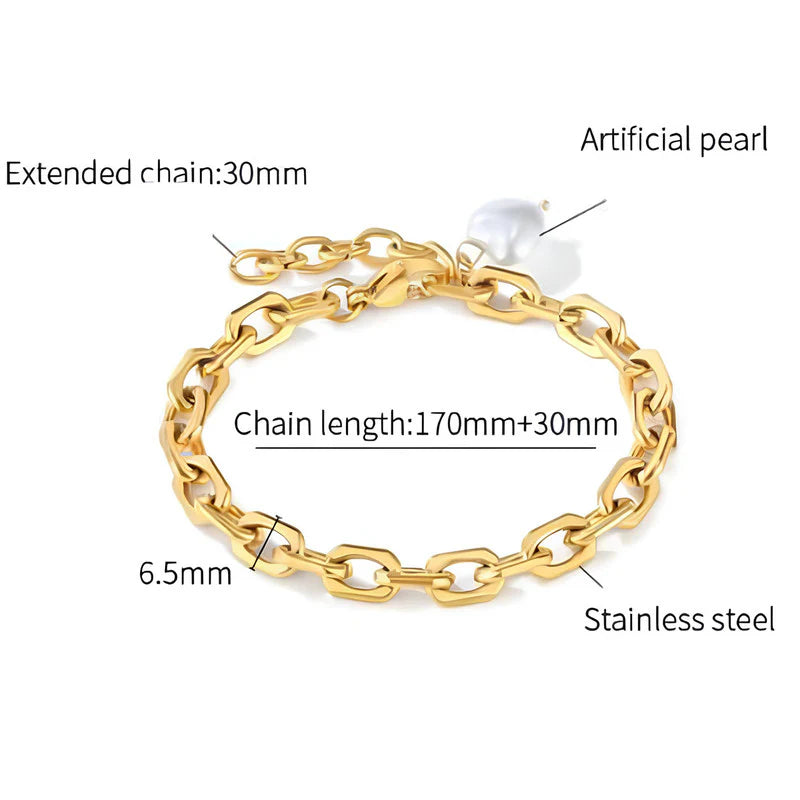 Gold Pearl Wrap Bracelet - Anti-Tarnish