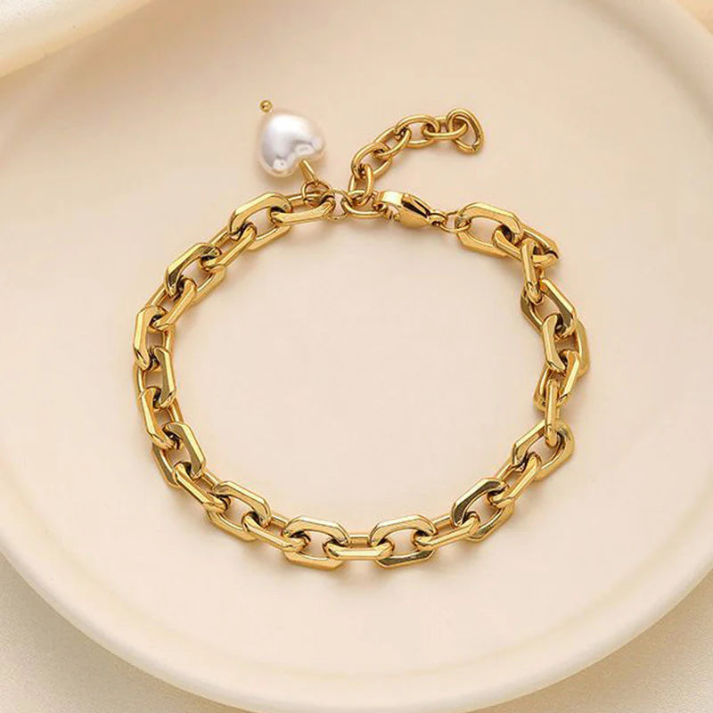 Gold Pearl Wrap Bracelet - Anti-Tarnish