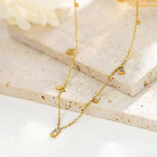 Geometric Gold Toned Necklace - Anti-Tarnish Stainless Steel