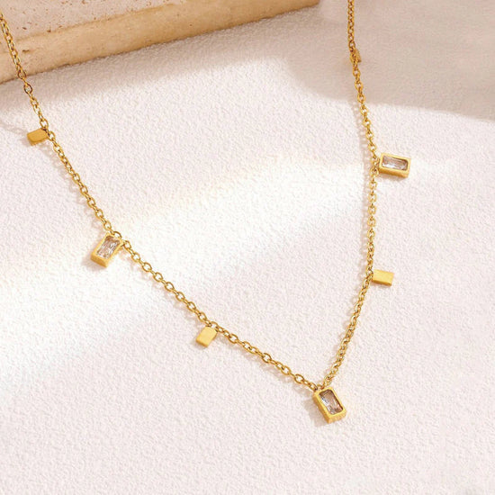 Geometric Gold Toned Necklace - Anti-Tarnish Stainless Steel