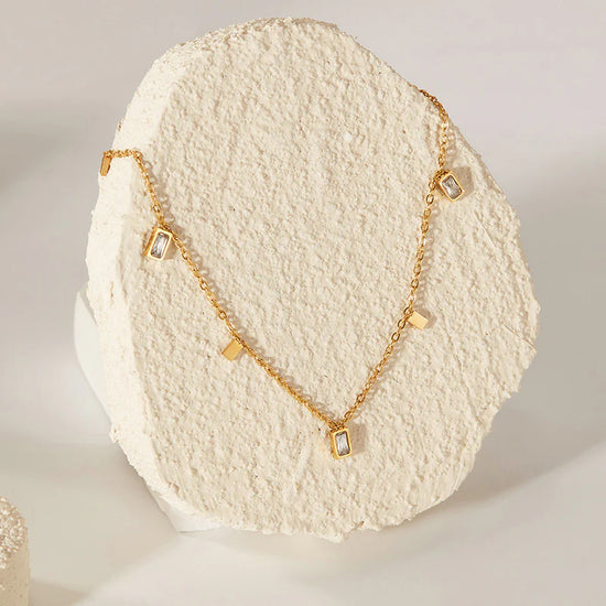 Geometric Gold Toned Necklace - Anti-Tarnish Stainless Steel