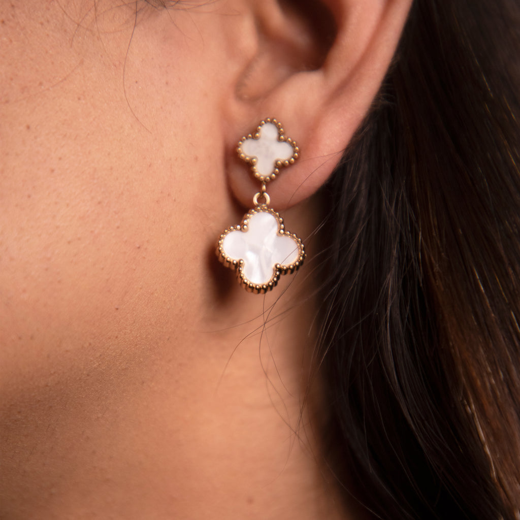 Ivory Clover Charms Earrings