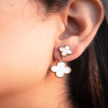 Load image into Gallery viewer, Ivory Clover Charms Earrings