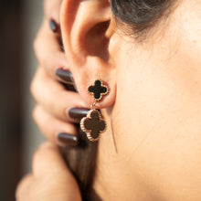 Load image into Gallery viewer, Midnight Clover Chams Earrings