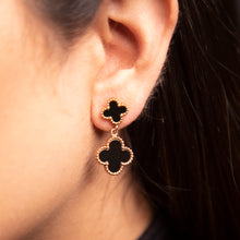 Load image into Gallery viewer, Midnight Clover Chams Earrings