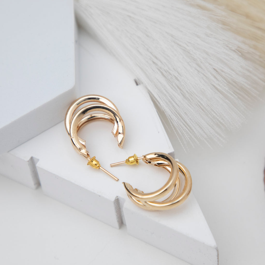 ThreeLayer Luster Hoops