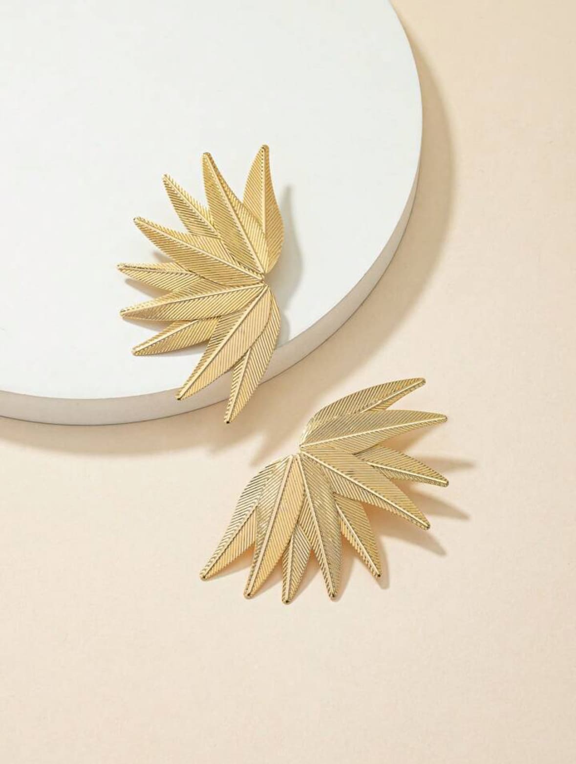 Textured Leaf Earrings