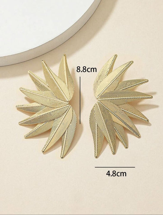 Textured Leaf Earrings