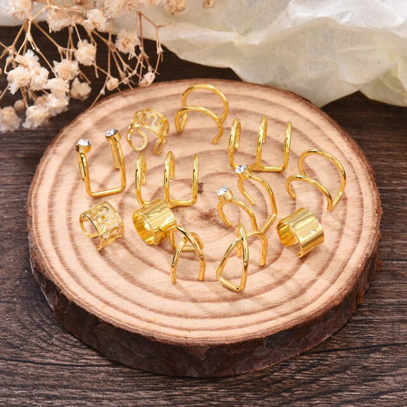 Pack of 6 Gold-Plated Ear Cuffs Combo