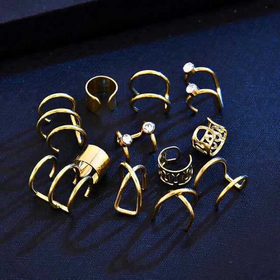 Pack of 6 Gold-Plated Ear Cuffs Combo