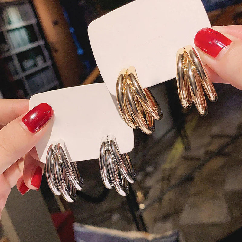 Pack of 2 Gold and Silver Hoop Earrings