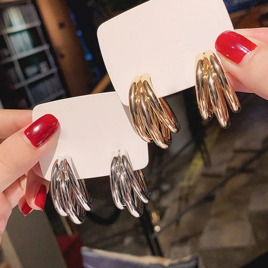 Pack of 2 Gold and Silver Hoop Earrings