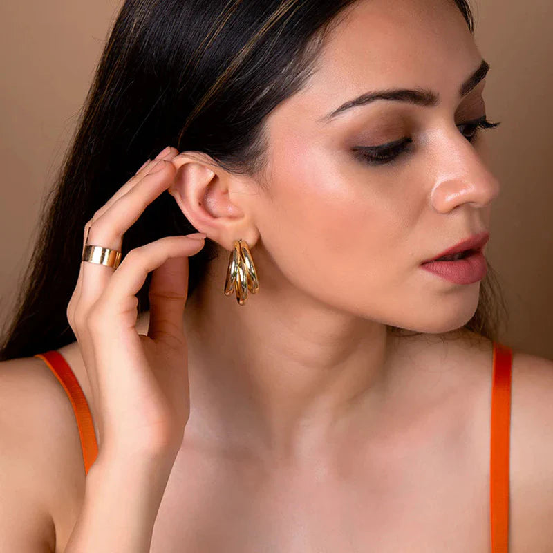 Pack of 2 Gold and Silver Hoop Earrings