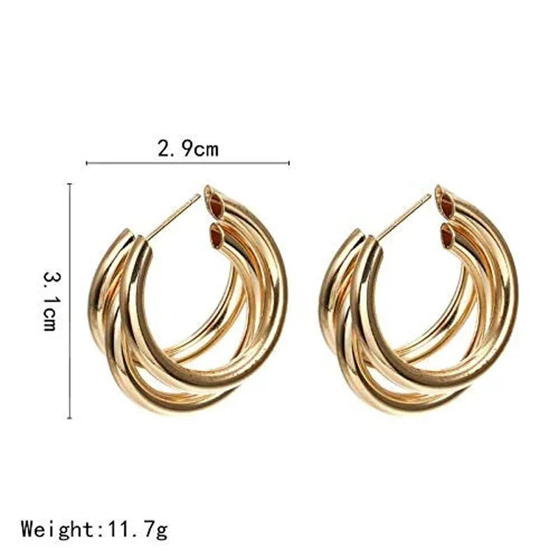 Pack of 2 Gold and Silver Hoop Earrings