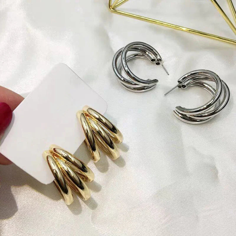 Pack of 2 Gold and Silver Hoop Earrings