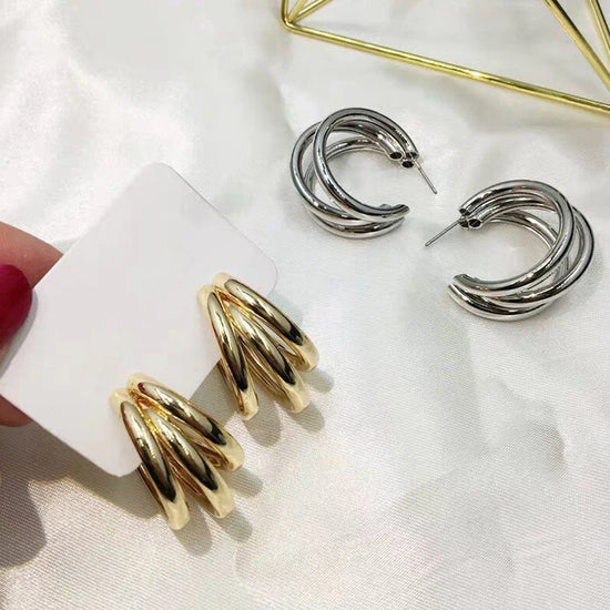 Pack of 2 Gold and Silver Hoop Earrings