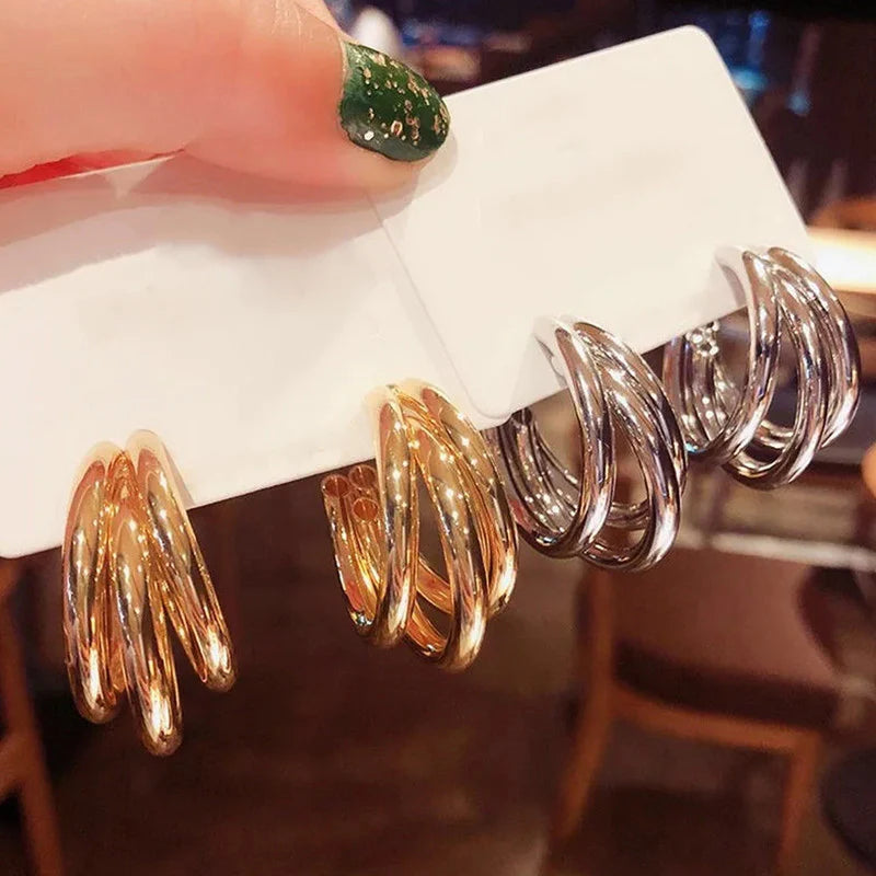 Pack of 2 Gold and Silver Hoop Earrings