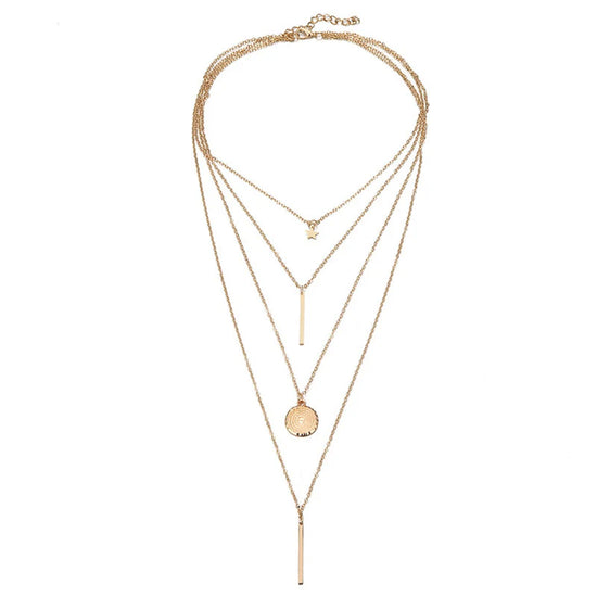 Pack of 7 Gold Layered Necklace Combo