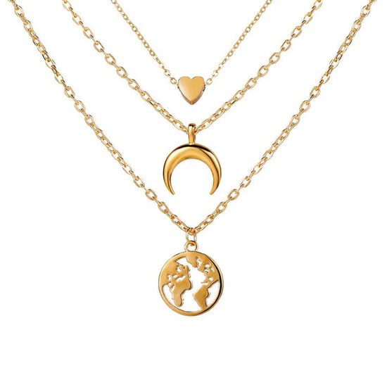 Pack of 7 Gold Layered Necklace Combo