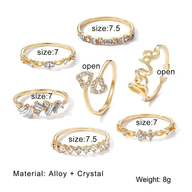 Mini Gold Stack Rings – 7 Piece Set